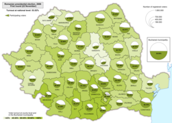 Distribuția geografică a prezenței la vot în primul tur