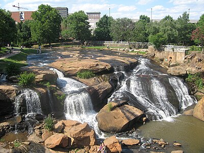 Greenville – Falls in Downtown area.