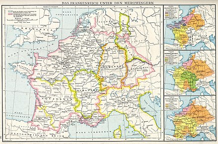 Regnum Francorum divisé en Teilreiche