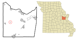 Location of Leslie, Missouri