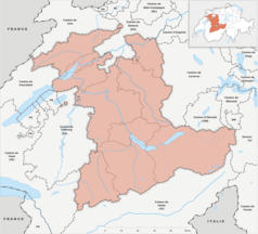 Mapa konturowa Berna, w centrum znajduje się punkt z opisem „Bundeshaus”