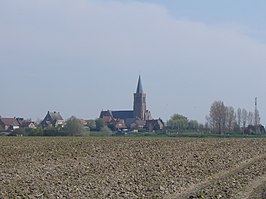Uitzicht op Klerken en de Sint-Laurentiuskerk vanaf de Steenstraat