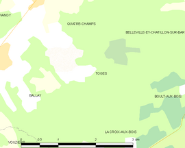 Mapa obce Toges