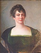 Heinsius (1740-1812), Portrait d'une dame en robe verte.
