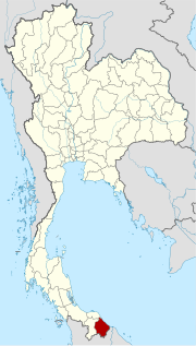 Karte von Thailand mit der Provinz Narathiwat hervorgehoben