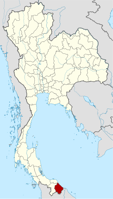 Map of Thailand highlighting Narathiwat province