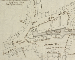 Dock Sq. and Town Dock, 1738