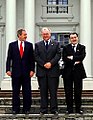 U.S. President George W. Bush, Swedish Prime Minister Göran Persson and President of the European Commission Romano Prodi at Gunnebo House, June 14, 2001.