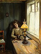 The Sleeping Seamstress (1885), by Christian Krohg, Nasjonalgalleriet, Oslo