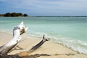 A beach on the western side of the island