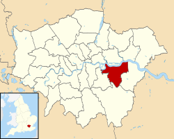 Greenwich na karti Greater Londona