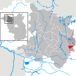 Läget för kommunen Herzberg (Mark) i Landkreis Ostprignitz-Ruppin