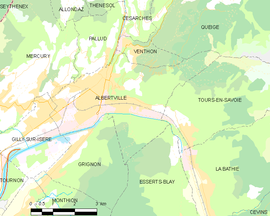 Mapa obce Albertville