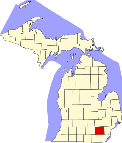 Vị trí quận Washtenaw trong tiểu bang Michigan ở Hoa Kỷ