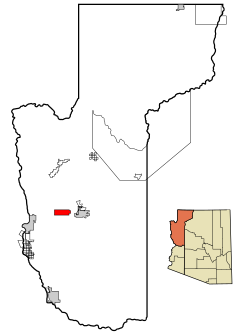 Location in Mohave County and the state of Arizona