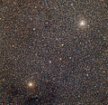 The globular clusters NGC 6528 (lower left) is close to NGC 6522 (upper right)