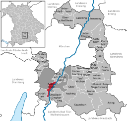 Läget för Baierbrunn i Landkreis München