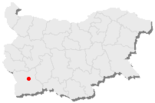 Karte von Bulgarien, Position von Bansko hervorgehoben