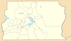 Mapa konturowa Dystryktu Federalnego, w centrum znajduje się punkt z opisem „Ponte Juscelino Kubitschek”