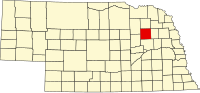 Map of Nebraska highlighting Madison County