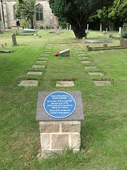 Mass grave for 139 factory workers killed in an explosion in England in 1918