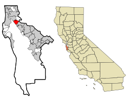 Location in San Mateo County and the state of California