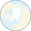 Změna v rozsahu ledu v Severním ledovém oceánu mezi březnem a zářím.