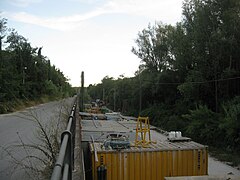 Sede della ferrovia in corrispondenza della stazione di Pineto.