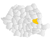 Bản đồ Romania thể hiện huyện Vrancea