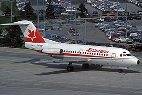 C-FONF, le Fokker F28 impliqué dans l'accident.