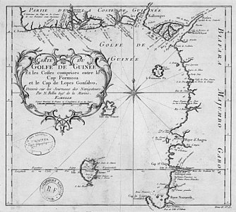 Peta Perancis lama di Teluk Guinea.