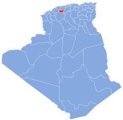 Map of Algeria highlighting Tissemsilt