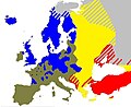 Approximate spread of Protestantism at the Reformation's peak. Crypto-Protestants, Crypto-papists, and Crypto-Muslims are not shown.