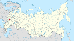 Lipetsk oblasts beliggenhed i Rusland