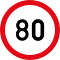 Speed limit of 80 km/h