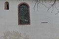 Bilfingen Wallfahrtkirche Johannes der Täufer Südseite romanisches Tympanon Lage geritzt Fenster Laibung bemalt