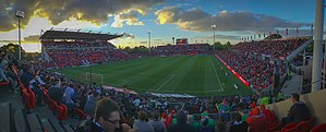 Das Hindmarsh Stadium im Oktober 2016 beim Spiel Adelaide United gegen Melbourne Victory