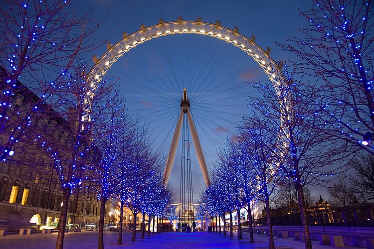 Колесо обозрения London Eye (вид сзади)