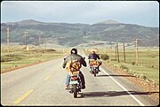 Motorrijders bij South Park, Colorado. mei 1972