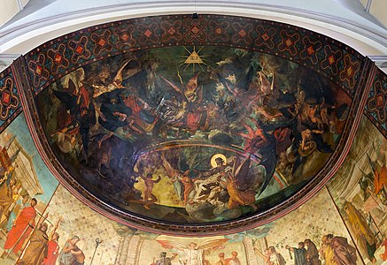 Combat des bons et des mauvais anges, 1862, Villemur-sur-Tarn, église Saint-Michel, plafond de l'abside.