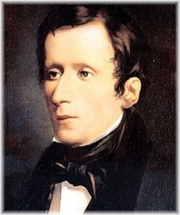 Portret van Giacomo Leopardi als jonge man.