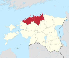 Harjumaa na mapě Estonska