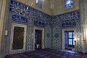 Tilework near the mihrab in the Selimiye Mosque, Edirne (circa 1574)