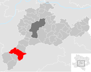 Lage der Gemeinde Kirchberg an der Pielach im Bezirk St. Pölten-Land (anklickbare Karte)