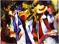 August Macke, Piger under træer, 1914