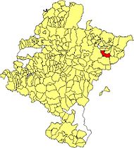 Localização do município de Gallués em Navarra