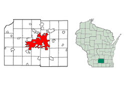 Vị trí của Madison ở Quận Dane, Wisconsin