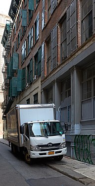 Unrenovated warehouse in one of the few authentic streets of Tribeca.