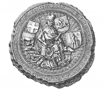 Печатка Вітовта з гербами Литви, Жемайтії та Русі (хрест)