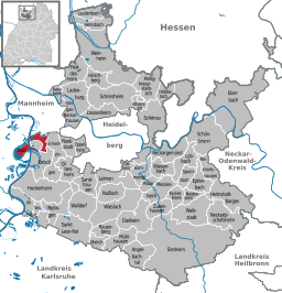 Läget för Brühl i Rhein-Neckar-Kreis